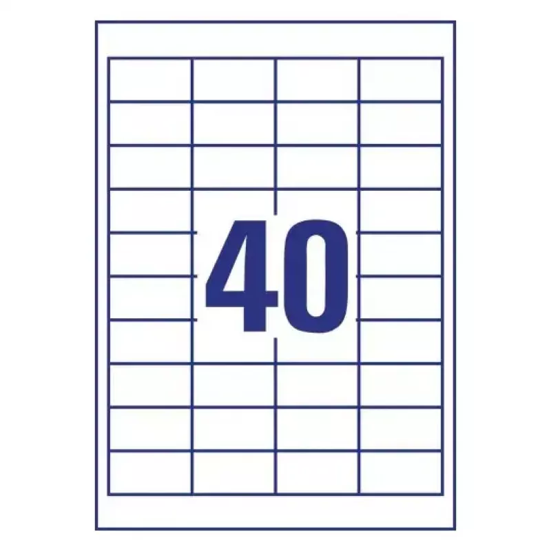 Pašlīmējošā printera etiķete Avery LR3657-10 Balta 2.54x4.85 cm 400 gab.