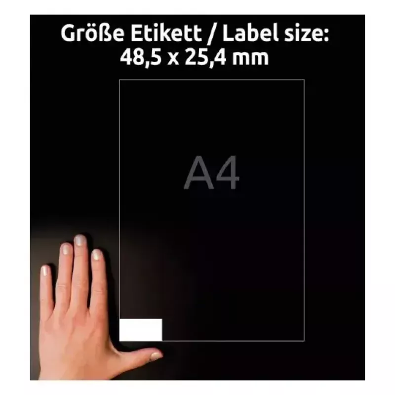 Pašlīmējošā printera etiķete Avery LR3657-10 Balta 2.54x4.85 cm 400 gab.