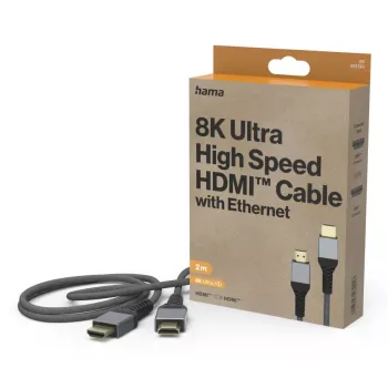 Hama 00305150 HDMI kabelis 2 m HDMI A tipa (standarta) melns, pelēks