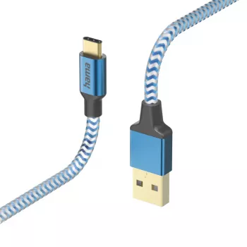 Hama Reflective USB kabelis USB 2.0 1.5 m USB A USB C Zils
