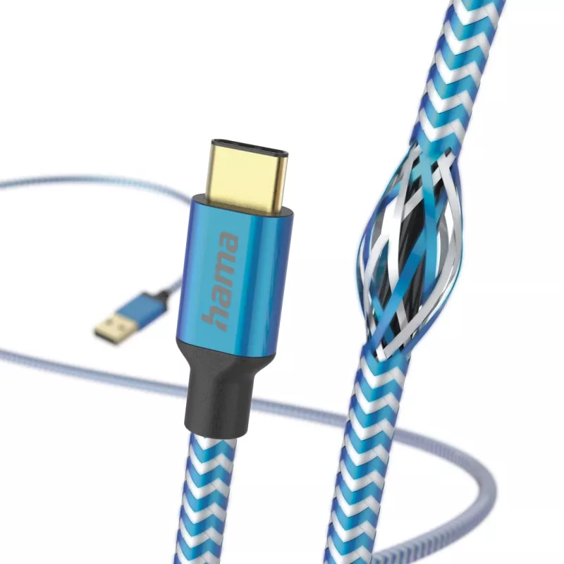Hama Reflective USB kabelis USB 2.0 1.5 m USB A USB C Zils