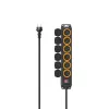 Hama 00223065 strāvas pagarinātājs 2 m 6 maiņstrāvas kontaktligzdas(-u) Āra melns