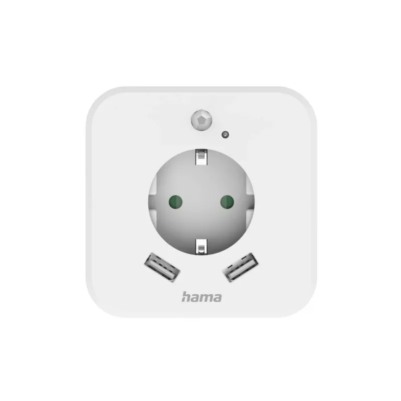 Hama 00223498 LED naktsgaismas ar kontaktligzdu, 2 USB izejām, kustības un gaismas sensoru