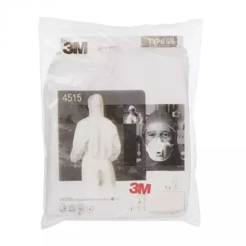 Aizsargkombinezons 3M 4515 Balts 3XL SMS Materiāls Pieaugušajiem