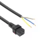 ACT Powercord C19 IEC Lock - atvērts gals melns 2 m, PC1174, 5 gab. iepakojumā