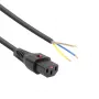 ACT Powercord C13 IEC Lock - atvērts gals melns 2 m, PC1025, 5-pack