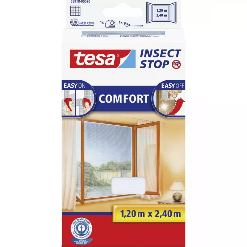 Logu kukaiņu sieta panelis Tesa Insect Stop Comfort 55918-00020-00 1200 x 2400 mm Balts