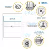 Pašlīmējošā printera etiķete HERMA File labels A4 192x61 mm