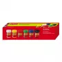 Ūdens bāzes krāsa Herlitz 8643025 Melna Zila Zaļa Sarkana Balta Dzeltena 25 ml Burciņa 6 gab.