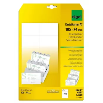 Nelīmējoša etiķete Sigel LP701 160 gab. Balta Taisnstūris