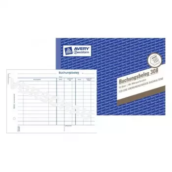 Administrācijas grāmata Avery 308 Zila Balta