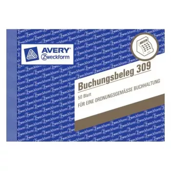 Administrācijas grāmata Avery 309 zilā un baltā krāsā