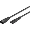 Wentronic IEC-60320-C8 uz IEC-60320-C7 2m C8 savienotājs uz C7 savienotāju melns (97201)