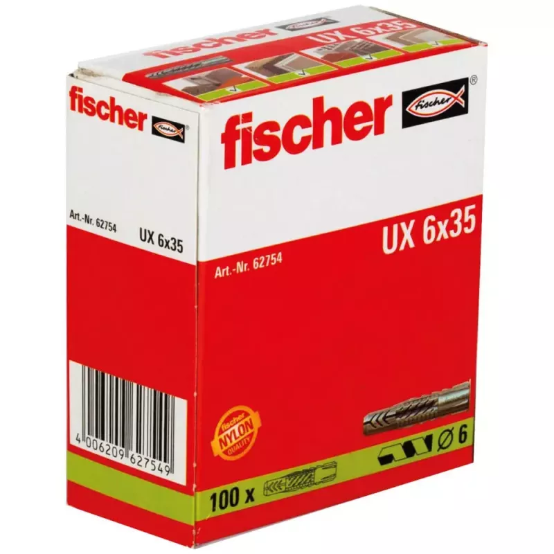 Sienas dībelis Fischer 62754 skrūvju enkurs 35 mm