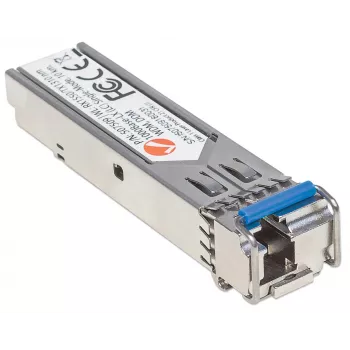 Intellinet raiduztvērēja modulis, optiskais, Gigabit Fiber WDM divvirzienu SFP, 1000Base-Lx (LC) vienmoda ports, 10 km, viļņu garumi: uztveršana (RX) 1550 nm un pārraide (TX) 1310 nm, WDM (Rx1550/Tx1310), atbilst MSA, ekvivalents Cisco GLC-BX-U, Ethernet, optiskā šķiedra