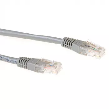 ACT pelēks 1,5 metru LSZH U/UTP CAT6 komutācijas kabelis ar RJ45 savienotājiem
