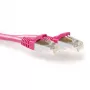 ACT rozā 10 metru LSZH SFTP CAT6A komutācijas kabelis ar nesaaugšiem RJ45 savienotājiem