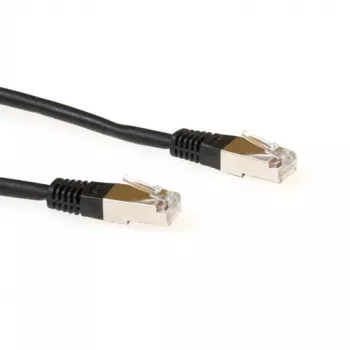 ACT Melna 0.5 m LSZH SFTP CAT6 pārslēgšanās vads ar RJ45 savienotājiem