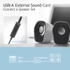 ACT AC9360 audio karte USB 3,5 mm austiņu savienojums 4 pogas