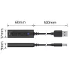ACT AC9360 audio karte USB 3,5 mm austiņu savienojums 4 pogas