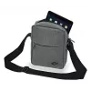 Messenger soma WEDO 59 350512 — Poliestera pelēka unisex plecu/rokas soma, rāvējslēdzēja aizdare