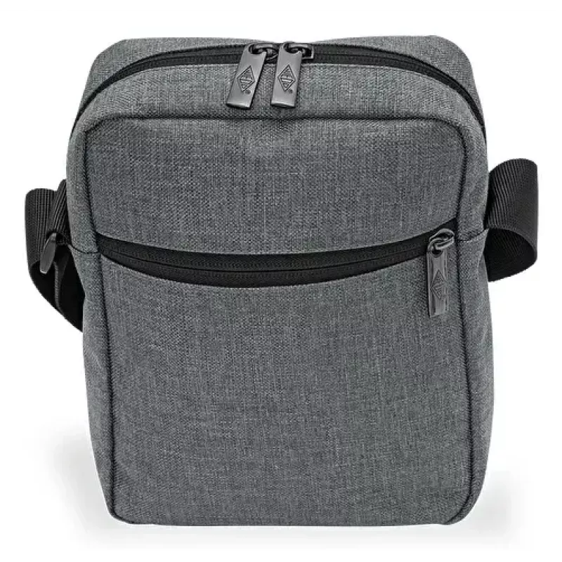 Messenger soma WEDO 59 350512 — Poliestera pelēka unisex plecu/rokas soma, rāvējslēdzēja aizdare