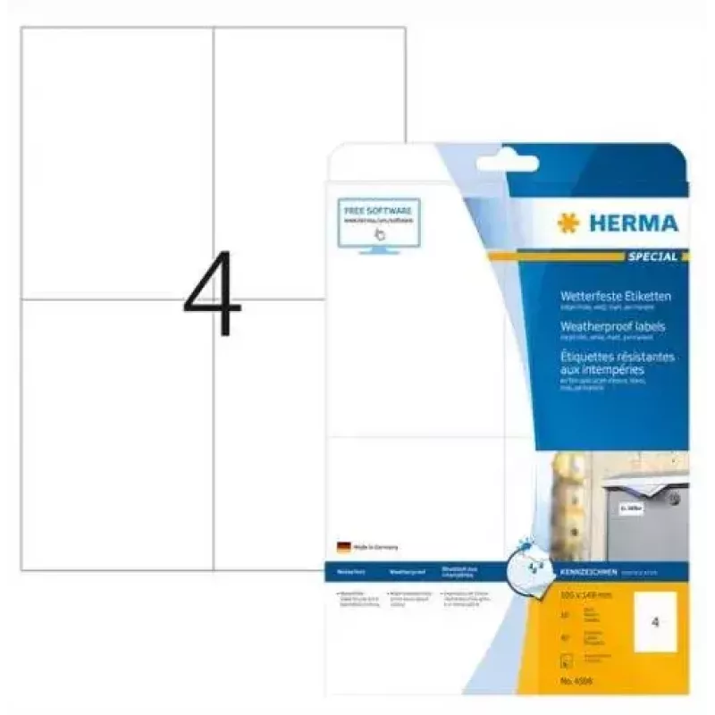 Pašlīmējoša etiķete Taisnstūris HERMA 4598