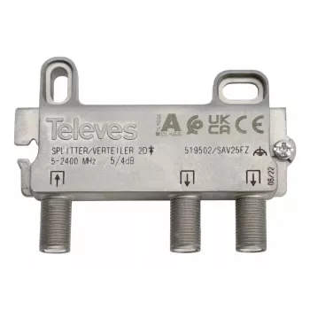 Kabeļa sadalītājs Televes 519502 Nerūsējošais tērauds 5-2400 MHz