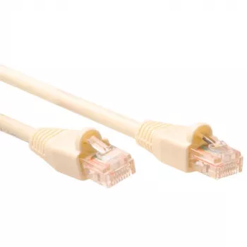 ACT Ivory 1 meter U/UTP CAT5E komutācijas kabelis ar aizsardzību pret aizķeršanos, RJ45 savienotāji