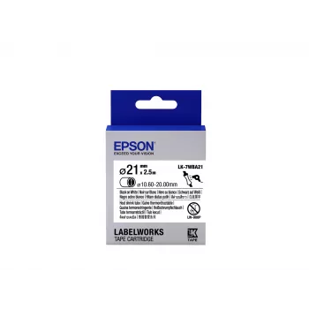 Epson Label Cartridge Heat Shrink Tube (HST) LK-7WBA21 melns/balt D21mm (2,5 m)