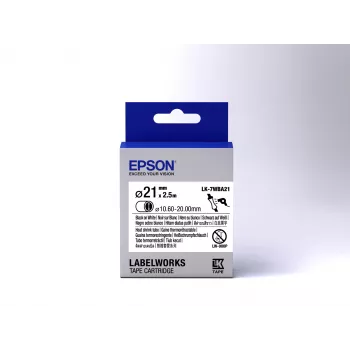 Epson Label Cartridge Heat Shrink Tube (HST) LK-7WBA21 melns/balt D21mm (2,5 m)