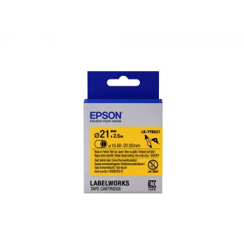 Epson Label Cartridge Heat Shrink Tube (HST) LK-7YBA21 Melns/dzeltena D21mm (2.5m)