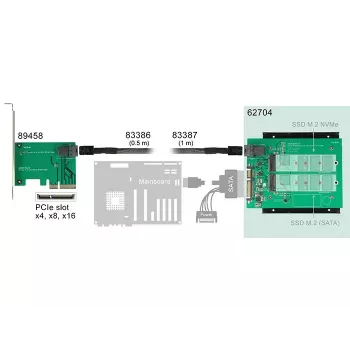 Iekšējais M.2 adapteris DeLOCK 62704