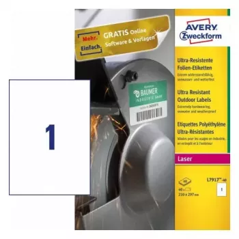 Pašlīmējoša printera etiķete Avery L7917-40