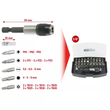Skrūvgrieža uzgaļu komplekts KS Tools 911.2060 32 gab.