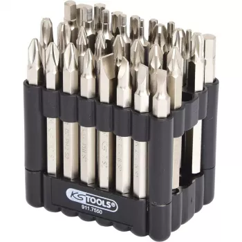 Skrūvgrieža uzgaļu komplekts KS Tools 911.7550 — 32 gab., niķelēti, 75 mm, 1/4 collas (25,4/4 mm) sešstūra kāts