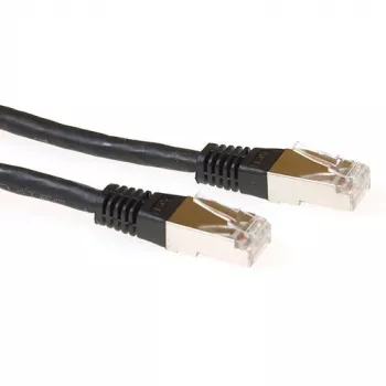 ACT melns 10 metru LSZH SFTP CAT6A komutācijas kabelis ar RJ45 savienotājiem