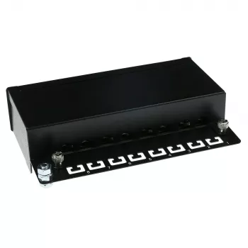 Virsmas montāžas ekranēta 8 portu CAT6A kārba ACT FA7001, melna, 173×109×44 mm, 110/Krone spaidīšanas savienojums