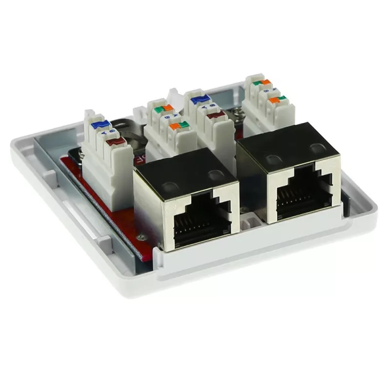 Virsmas montāžas ekranētā kontaktligzdu kārba ACT FA7004, 2 portu CAT6A