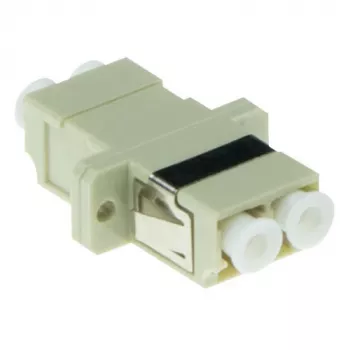 ACT optiskās šķiedras LC dupleksais adapters vairākmodu OM1/OM2 atloks, LC/LC, Ziloņkaula, Vairākmodu, Keramikas, OM1, 1 gab.