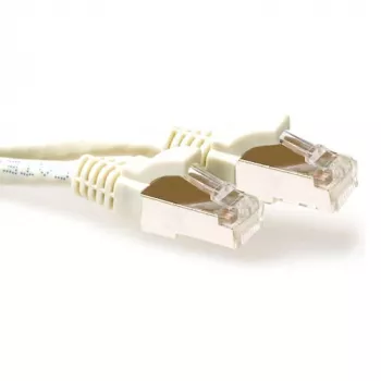ACT Ivory 25 metru LSZH SFTP CAT6A komutācijas kabelis ar aizsargātiem RJ45 savienotājiem