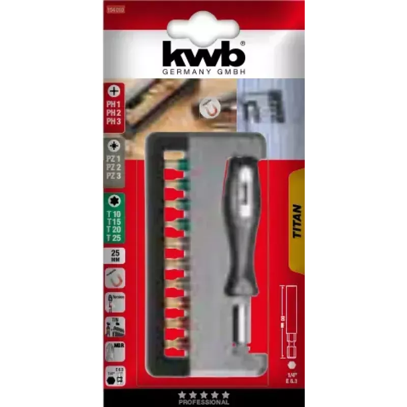 Uzgaļu kaste KWB TITAN handy 154010 blisteriepakojumā