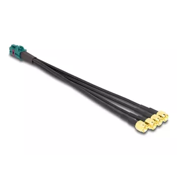 DeLOCK 90142 koaksiālais kabelis 0,2 m Mini FAKRA Z 4 x SMA melns