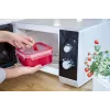 EMSA N10604 Kvadrātveida kaste 1,3 L Sarkana, Caurspīdīga 1 gab.