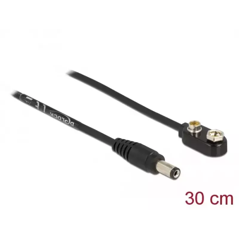 DC strāvas kabelis DeLOCK 86697 5.5 x 2.1 mm vīrišķais uz bloka bateriju 9 V