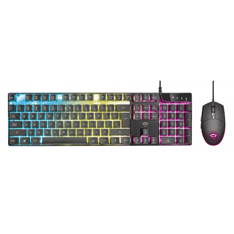 Trust GXT 838 Azor tastatūra ar peli Spēļu USB Vācu Melna
