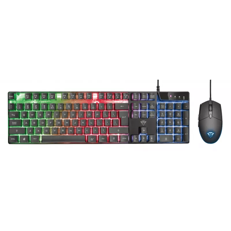 Trust GXT 838 Azor tastatūra ar peli Spēļu USB Vācu Melna