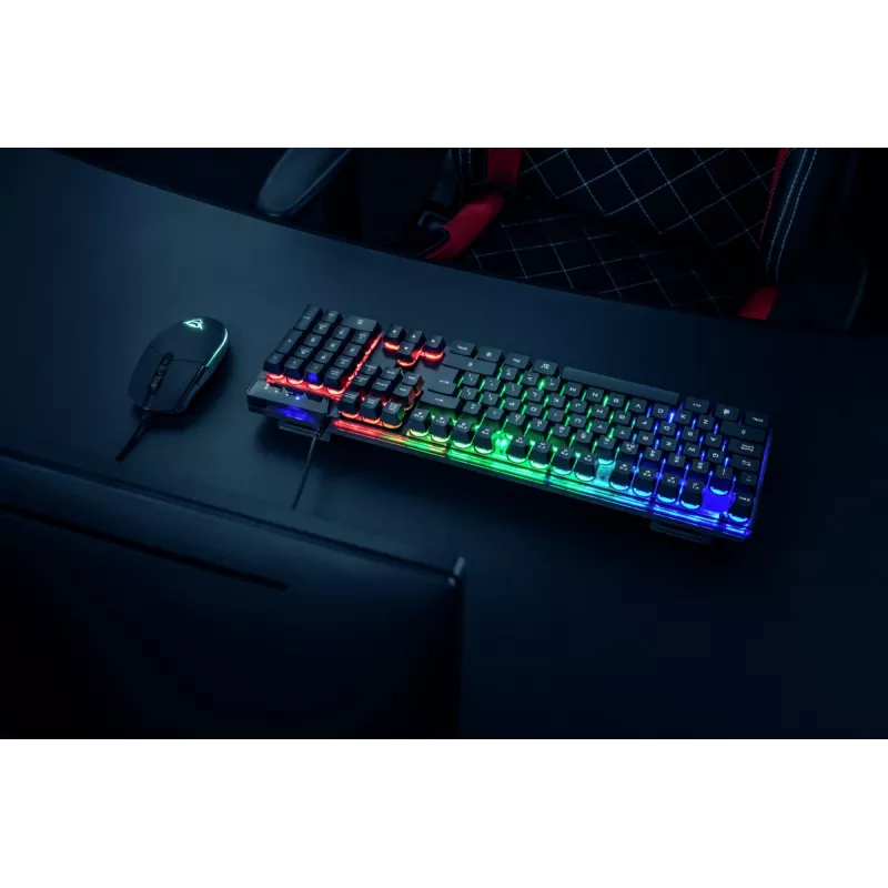 Trust GXT 838 Azor tastatūra ar peli Spēļu USB Vācu Melna