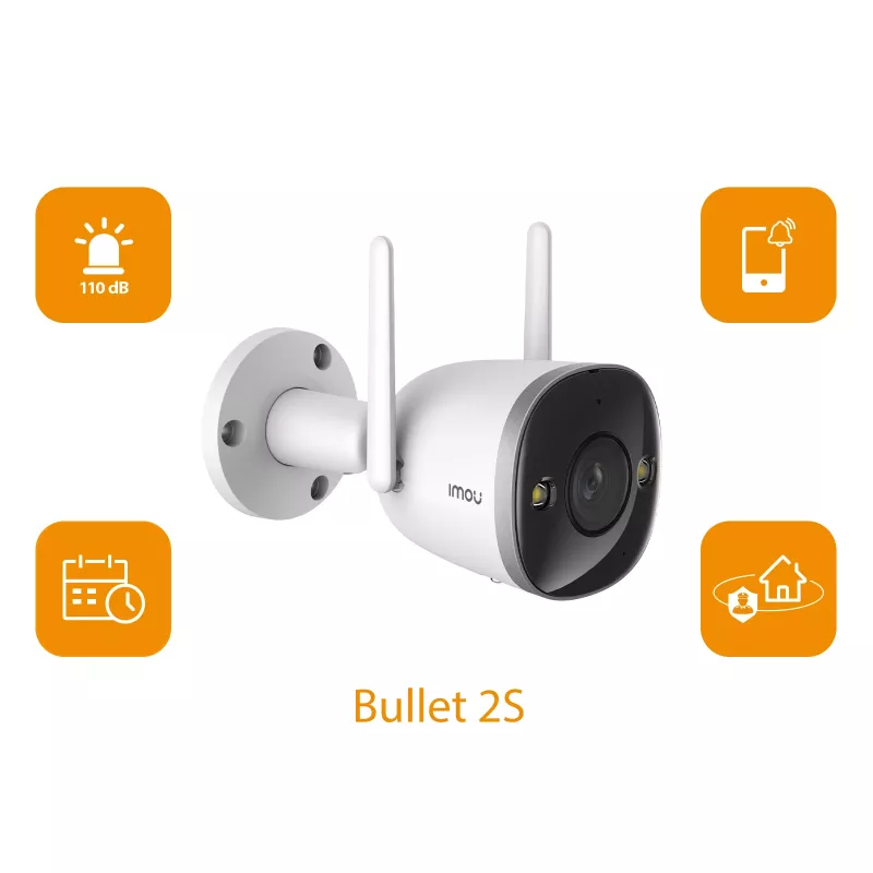 Imou Bullet 2S, IP drošības kamera, iekštelpām, vadu un bezvadu, ārēja, CE, FCC, pie griestiem/sienas