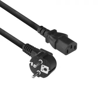 ACT Powercord tīkla savienotājs CEE 7/7 vīrišķais (leņķveida) - C13 melns 2 m